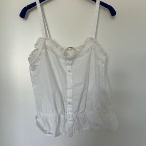 Zara white embroidered pajama top